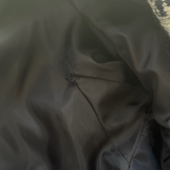 Zara Houndstooth Navy Wool Blend Coat - Picture 14 of 14